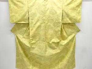 アンティーク　葉模様織り出し十日町紬着物